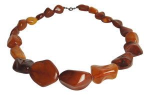 Art Deco Honey Amber Graduated Bead Necklace, 1920s