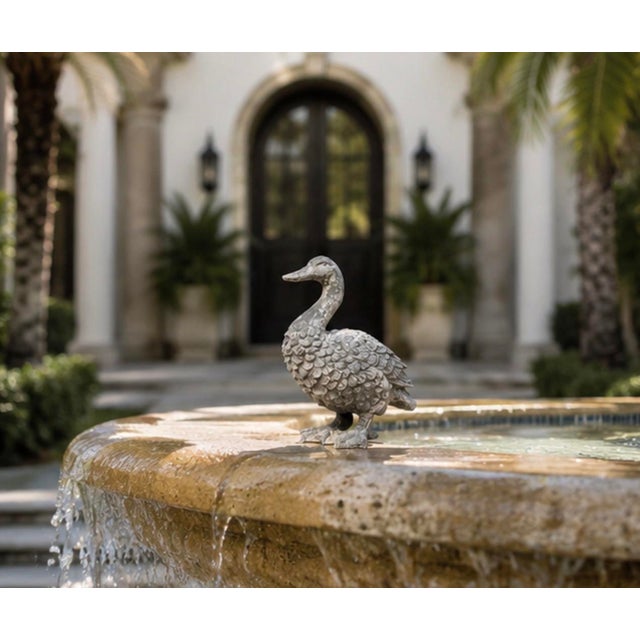 Vintage Country Style Cast Iron Duck Garden Statue For Sale - Image 12 of 12