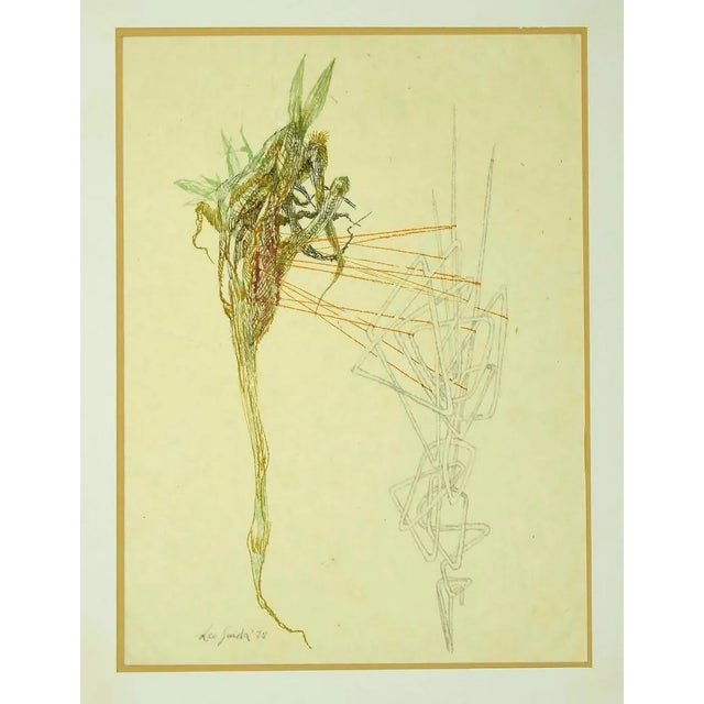 Leo Guida, Composition, 1972, Original Ink and Watercolor on Paper For Sale