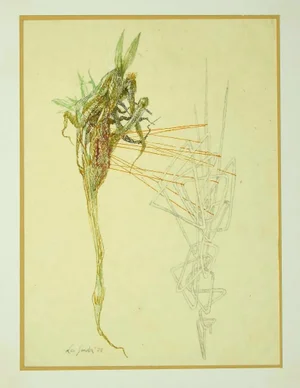 Leo Guida, Composition, 1972, Original Ink and Watercolor on Paper