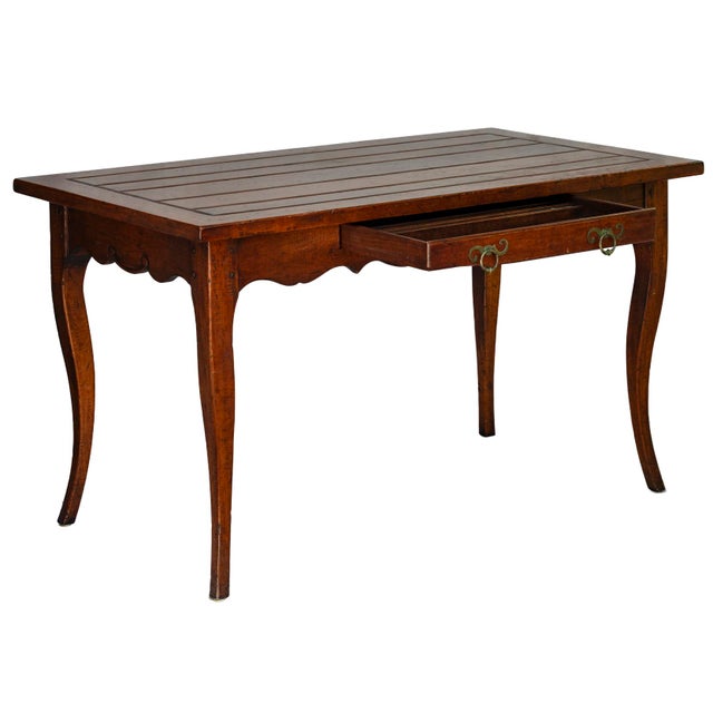 Large Vintage French Style Wood Desk W/Laptop Drawer For Sale - Image 4 of 13