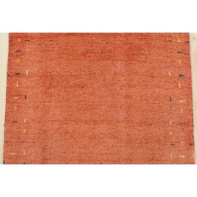Gabbeh Rug 2’3” X 4’6” Rust Wool Contemporary Hand-Knotted Carpet For Sale In Philadelphia - Image 6 of 13