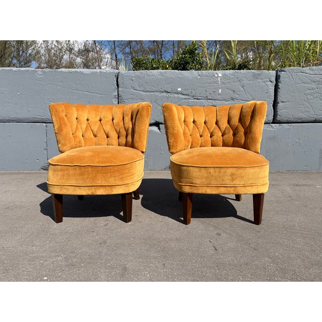 1940s Pair of Lounge Chairs Attributed to Otto Schultz for Jio Mobler For Sale - Image 9 of 10