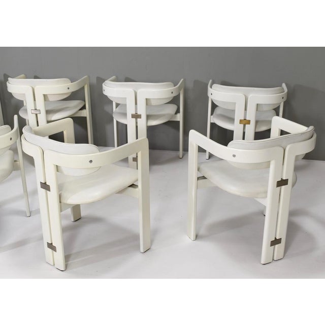 Metal Pamplona Chairs in Leather attributed to Augusto Savini for Pozzi, Italy, 1965, Set of 8 For Sale - Image 7 of 18