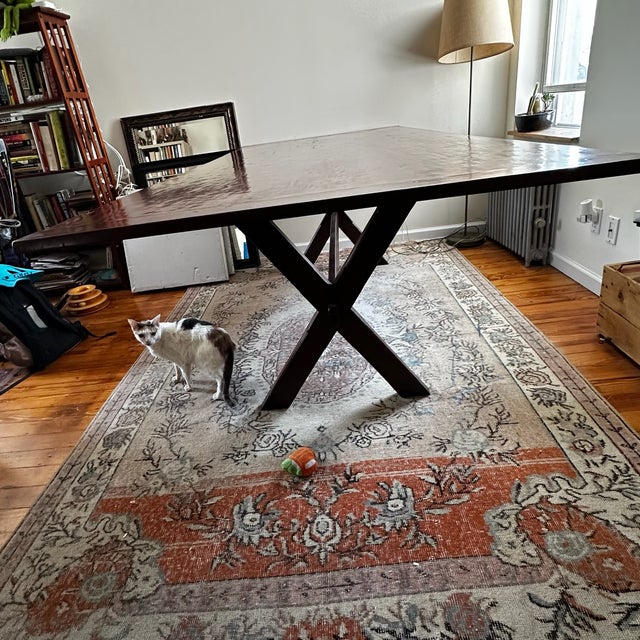 8' Solid Cherry Farmhouse Dining Table, Seats 8 For Sale - Image 4 of 9