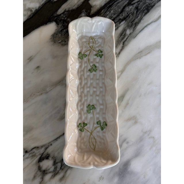 Made in Ireland Vintage Belleek Mint Server For Sale - Image 9 of 12