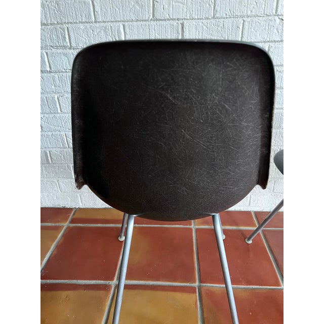 Black 1960s Early Eames Elephant Hide Black Dining Chairs for Herman Miller - Set of 4 For Sale - Image 8 of 12
