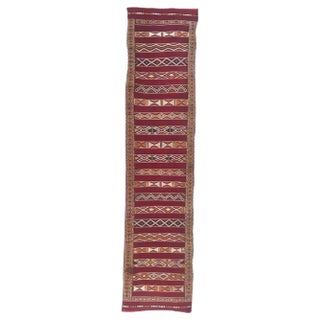 Antique Moroccan Flat Runner For Sale