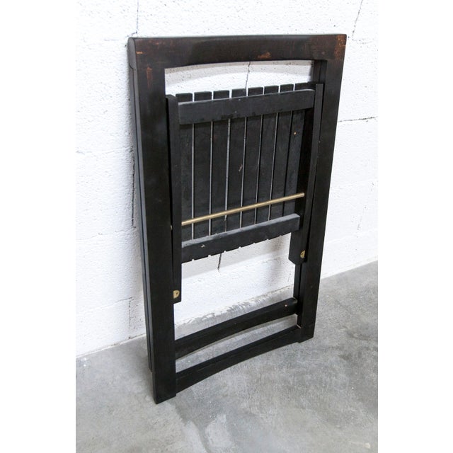 Wood Black Folding Chair by Aldo Jacober for Alberto Bazzani, 1960s For Sale - Image 7 of 12