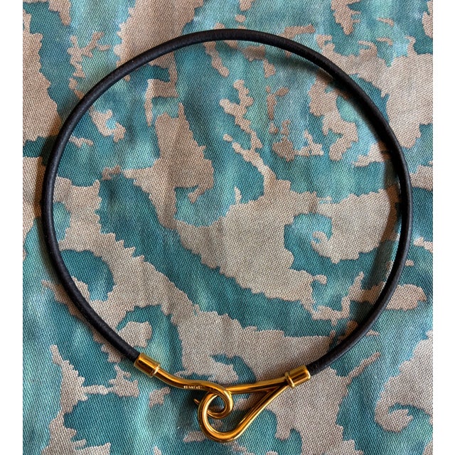 1990s Hermes Gold Plated Elephant Cadenza With Hermes Necklace For Sale In San Francisco - Image 6 of 9