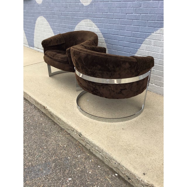 1970s Milo Baughman Style Tub Lounge Chairs, Pair, Circa 1970s For Sale - Image 5 of 12