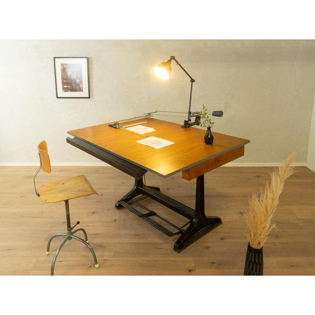 1950s Drafting Table, Kuhlmann & Nestler very good workmanshiphigh-quality materialsMade in Germany, manufacturer:...