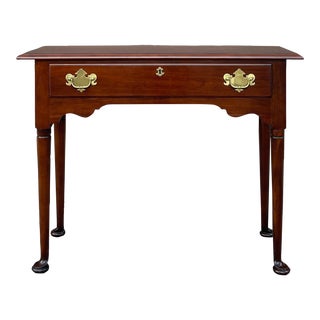 1980s Statton Oldtowne Cherry Traditional Georgian Console Table With Drawer For Sale