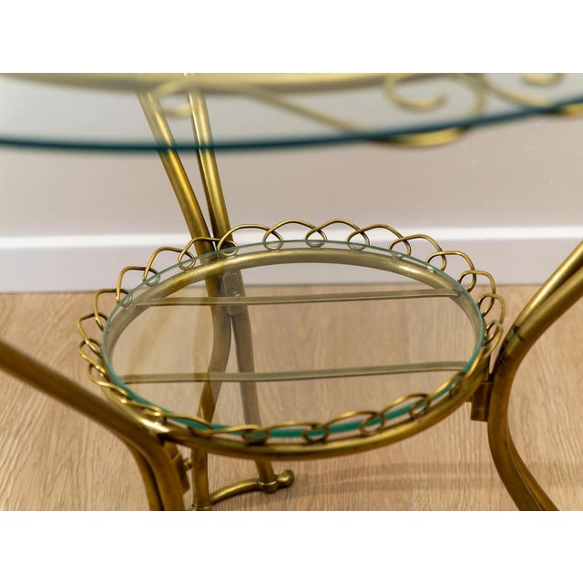 Round Brass Coffee Table, 1950s For Sale - Image 4 of 7