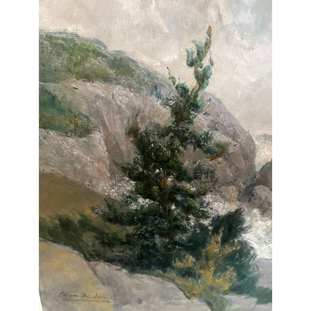 1950s 1950s Oil Painting of Coastal Scene of Monhegan, Maine by Edmund F. Ward For Sale - Image 5 of 9