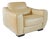 Postmodern Club Armchair in Butter Yellow Leather, 1980s For Sale