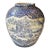 1950s Turkish Glazed Terracotta Blue and White Urn For Sale