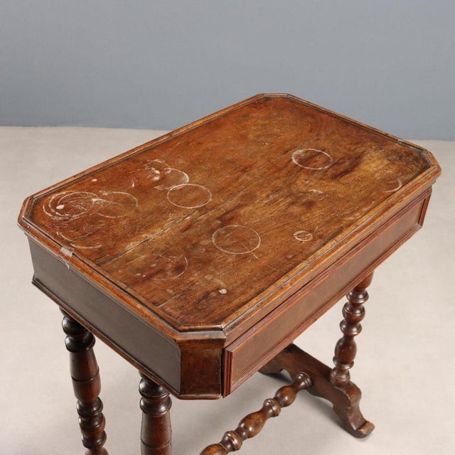 Italian Worktable in Walnut For Sale - Image 5 of 10