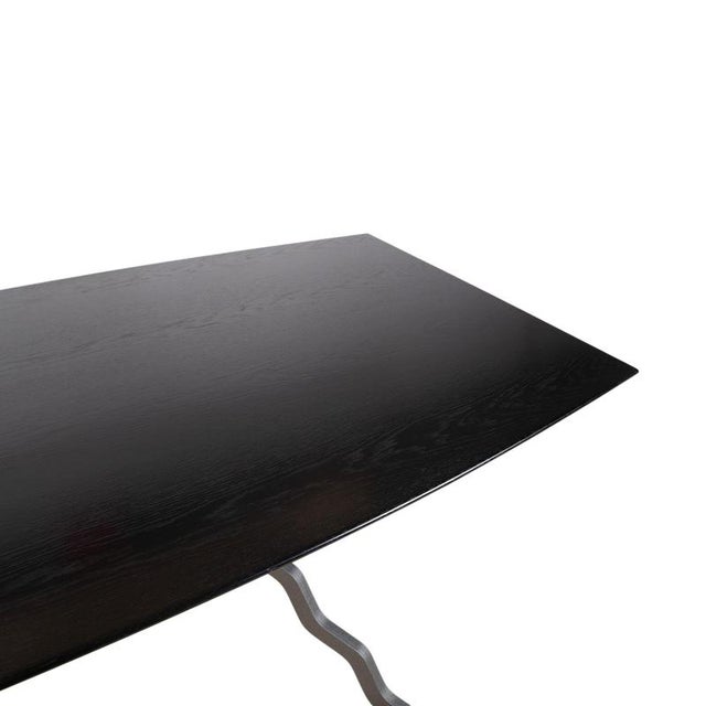 Modern Zanotta Wood and Metal Dining Table For Sale - Image 3 of 12