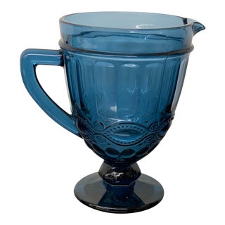 Moser Blue “Eye Winker” Pitcher For Sale