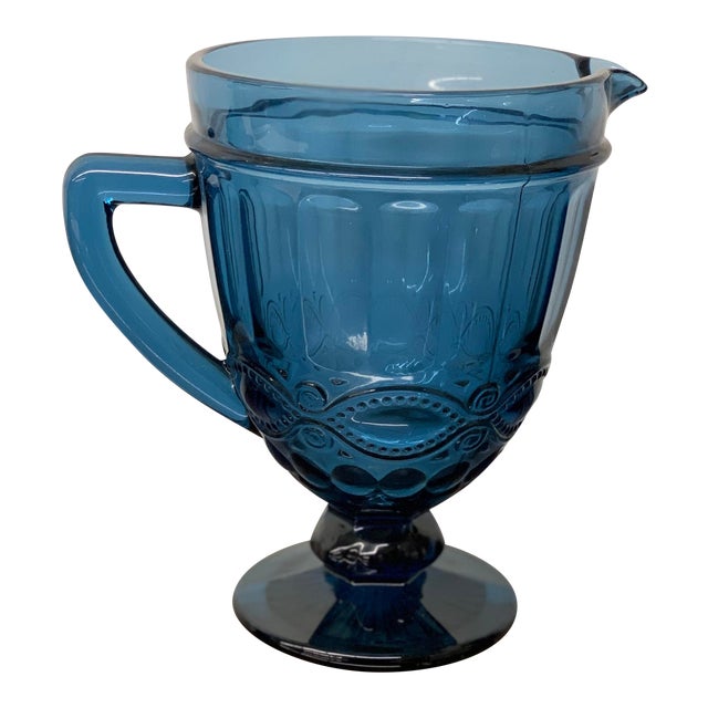 Moser Blue “Eye Winker” Pitcher For Sale