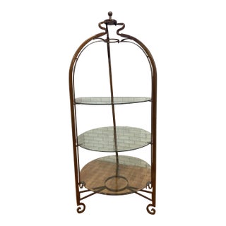 Antique Victorian Style Iron and Beveled Glass Shelf Boutique/Closet Display Stand For Sale