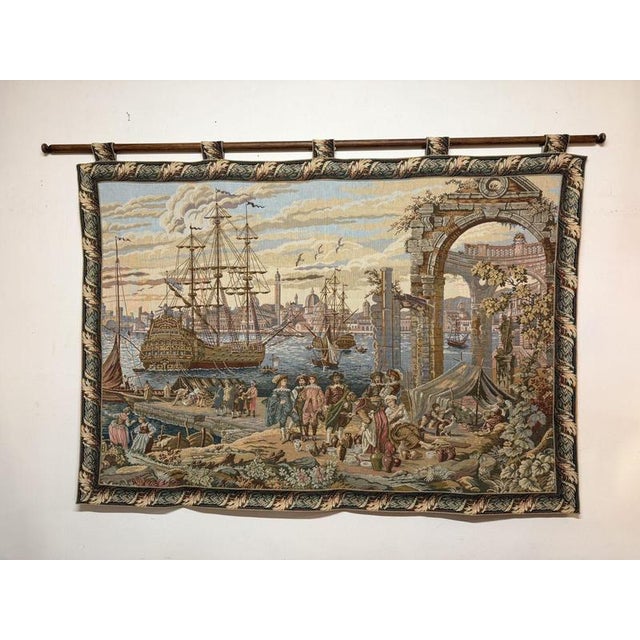 Large Italian Jacquard Tapestry after Francesco Guardi For Sale - Image 5 of 5
