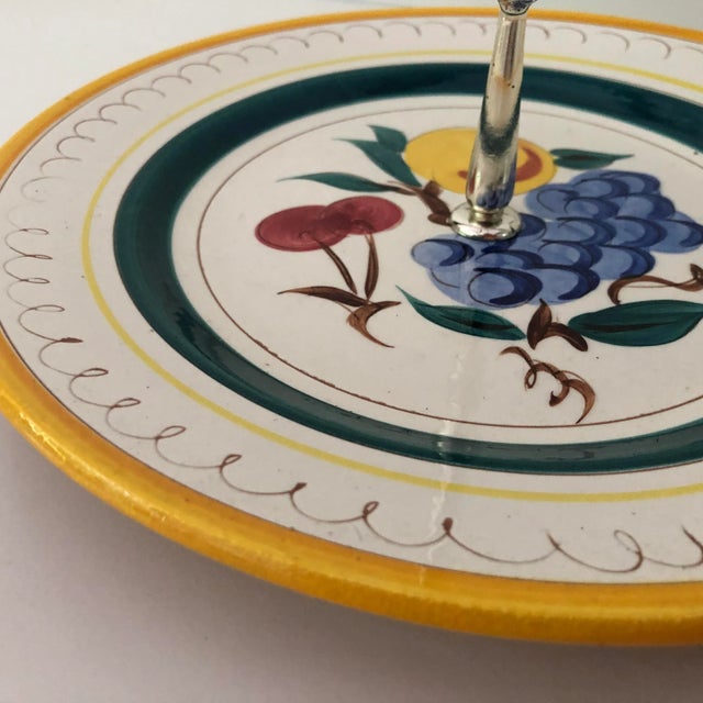 Mid-Century Modern Midcentury Stangl Hand Painted Serving Sandwich / Snack Plate For Sale - Image 3 of 6