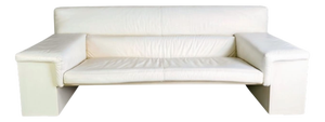 Three-Seater Leather Sofa in White by Cini Boeri, 1980