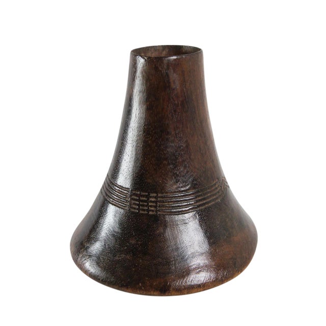 Vintage African Hima Wood Milk Pot For Sale