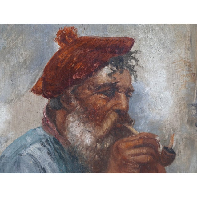 Artist: Unknown, after Gaetano Esposito Title: Painter with a Pipe Year: circa 1900 Medium: Oil on Canvas, signed...