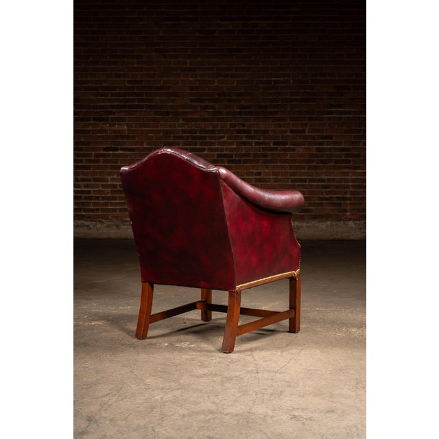 Vintage Burgundy Tufted Leather Chesterfield Club Chair For Sale In Chicago - Image 6 of 18