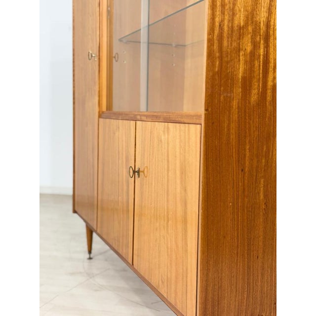 Tan Mid-Century Living Room Display Cabinet, 1960s For Sale - Image 8 of 15