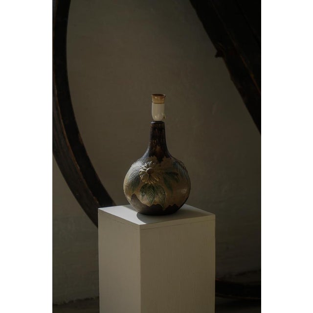 1970s Art Nouveau Danish Organic Ceramic Table Lamp, 1970s For Sale - Image 5 of 18