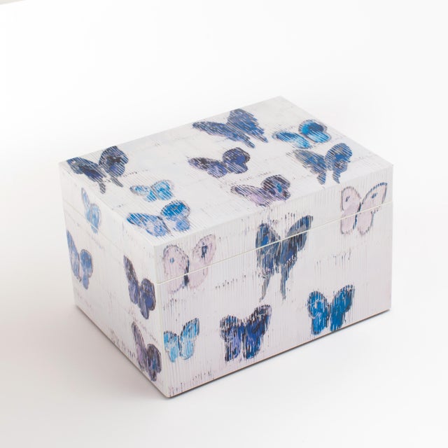 Hunt Slonem’s Lacquered Blue Butterfly Box Set Chairish
