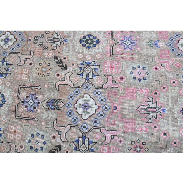 1970s Vintage Persian Handmade Wool Cotton Light Tan Area Rug For Sale - Image 9 of 11