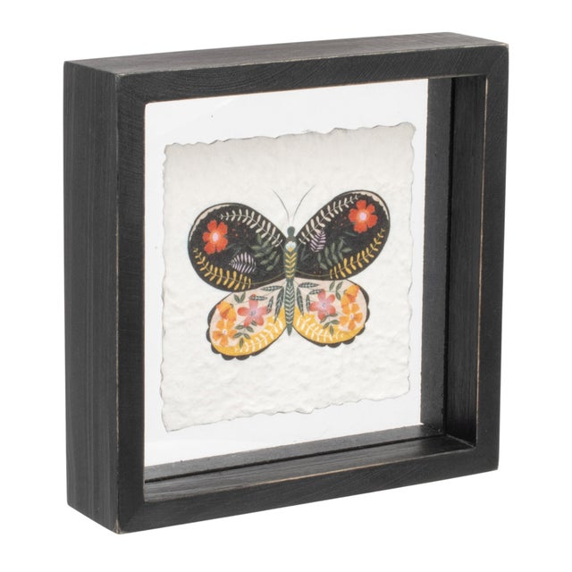 Kenneth Ludwig Chicago Framed Butterfly Block (Set of 2) For Sale - Image 4 of 5