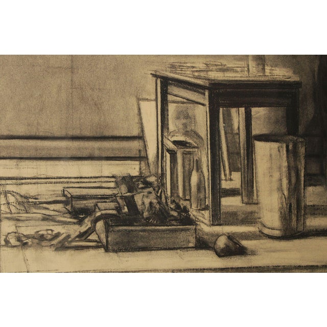 Sidney Goodman Charcoal Drawing, 'Interior with Figure' For Sale - Image 12 of 18