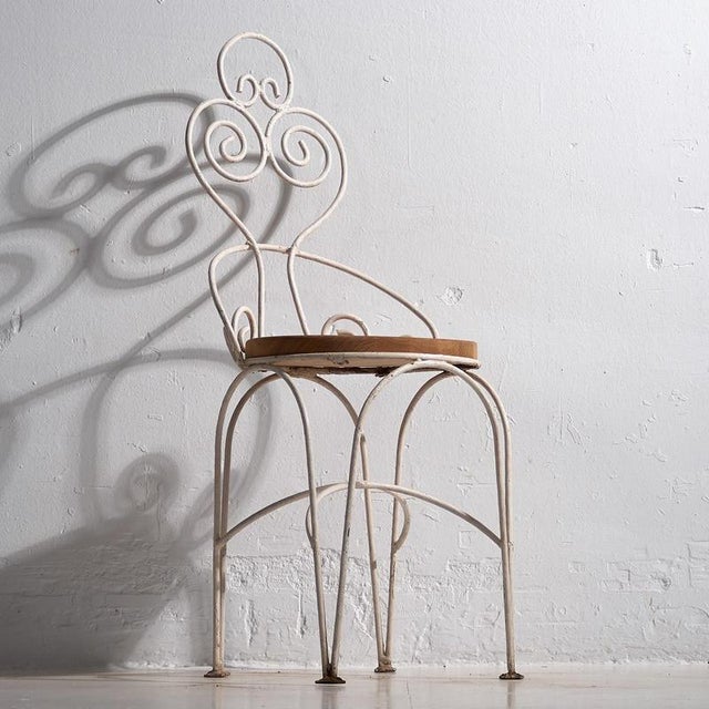 Antique White Garden Chairs, 1920s, Set of 4 For Sale - Image 9 of 18