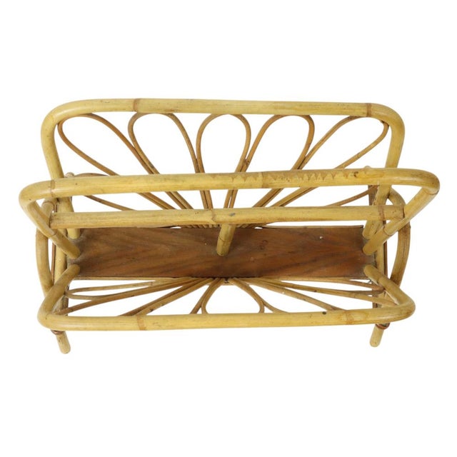 Boho French Rattan Magazine Rack, 1960s For Sale - Image 6 of 17