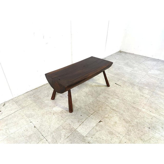 Brutalist Brutalist Wooden Coffee Table, 1960s For Sale - Image 3 of 15