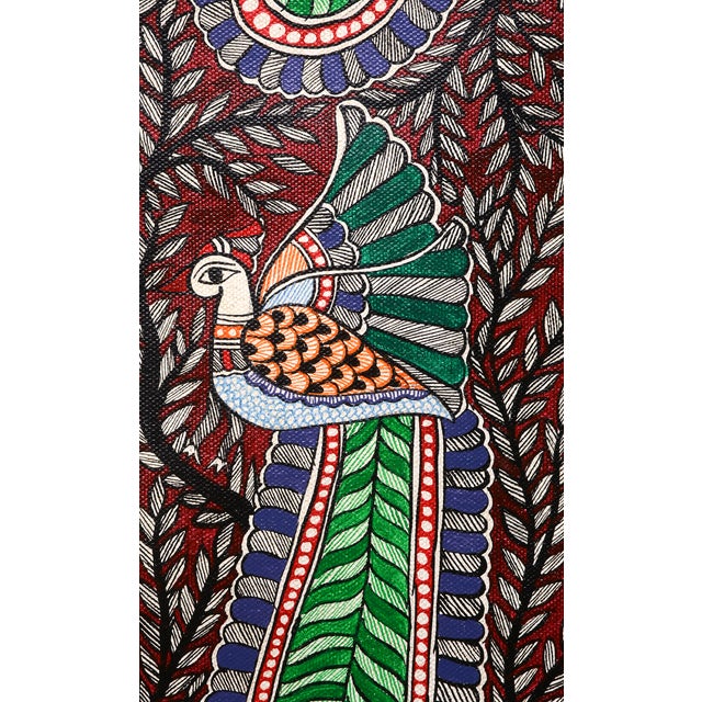 Celebrate the beauty of traditional Indian folk art with this exquisite hand-painted Madhubani painting by Mamta Devi, a...