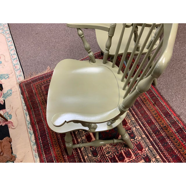 English Pair of Late 20th Century Hitchcock Windsor Armchairs For Sale - Image 3 of 11