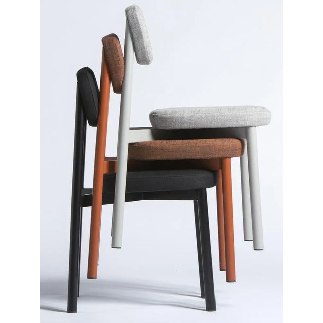 Contemporary Brick Red Residence Chairs by Jean Couvreur for Kann Design, Set of 6 For Sale - Image 3 of 8