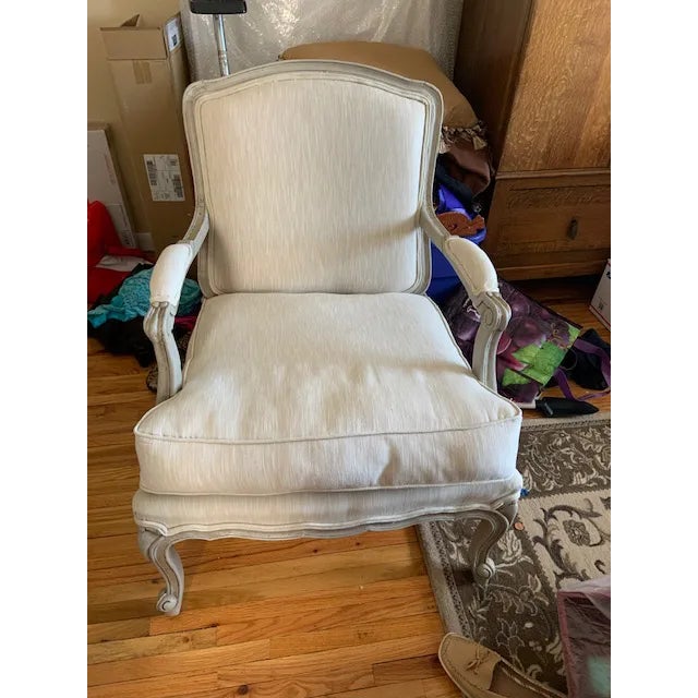 Classic Light Sage Green French Country Bergere Chair For Sale - Image 4 of 9