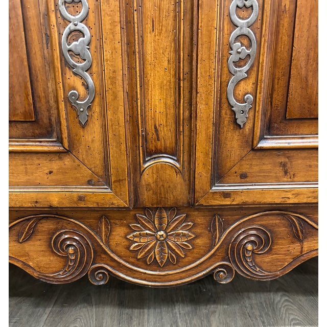 Antique French Country French Provincial Louis XV Style Buffet Sideboard Server For Sale - Image 12 of 18