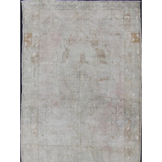 Wide Turkish Oushak Gallery Runner in Muted Tones With All-Over Design For Sale - Image 13 of 13