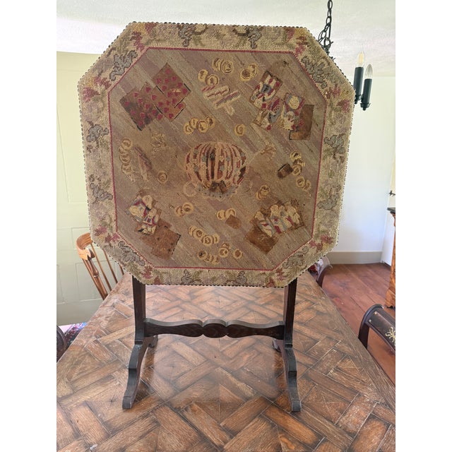 Early 19th Century Victorian Needlework Tilt-Top Game Table — Avery & Dash Provenance For Sale - Image 4 of 4