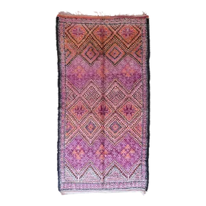 1970's Moroccan Collector Beni M'Guild Wool Rug - 13 X 6.5 Ft