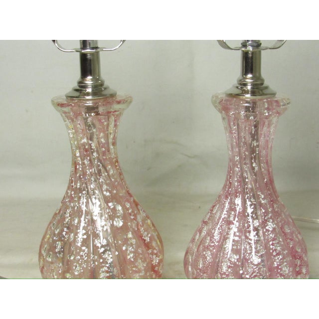 1950s Pair of Murano Art Glass Lamps For Sale - Image 5 of 14